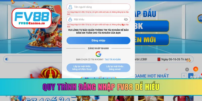Quy trình đăng nhập FV88 dễ hiểu